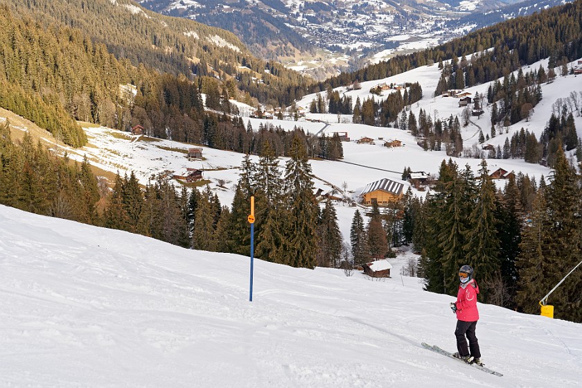 Skiing in the Gstaad, Saanen and Rougemont Area. View on Waldmatte. near Gstaad. .