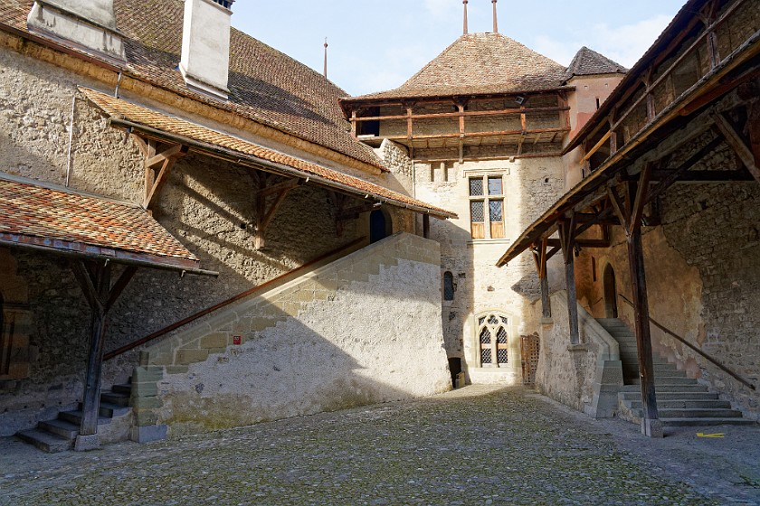 Chillon Castle. Third court. Veytaux. .