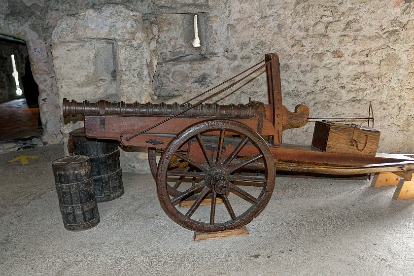 Chillon Castle. Cannon. Veytaux. .