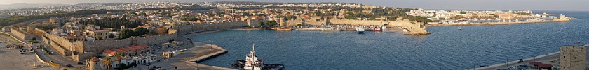 Rhodes Old Town. Panoramic view on Rhodes. Rhodes. .