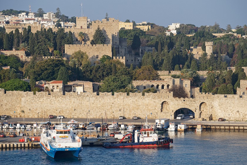 Rhodes Old Town. City wall and palace of the Grand Master. Rhodes. .