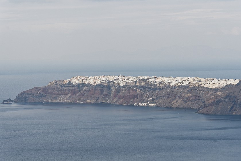 Oia, Santorini. View on Oia from the Skaros rock. Imerovigli. .