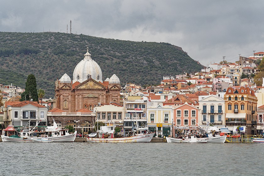 Mytilini, Lesbos. Harbor and Church of St Therapon. Mytilini. .