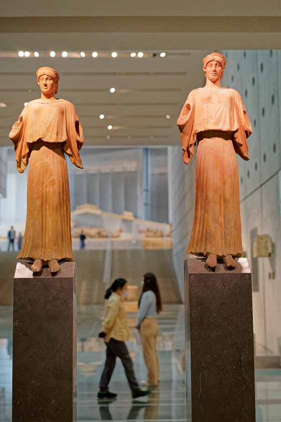 Acropolis Museum. Clay statues of Nike. Athens. .