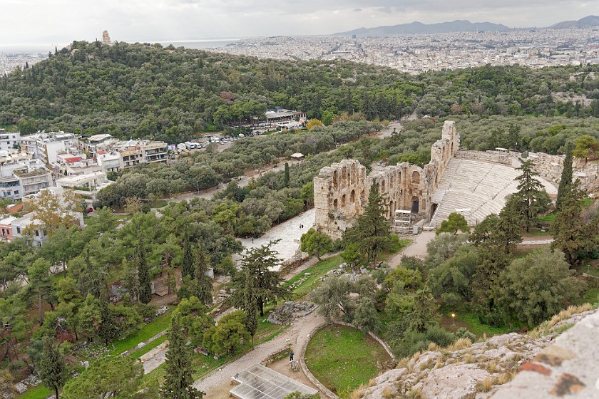 Acropolis of Athens. Odeon of Herodes Atticus and Filopappou hill. Athens. .
