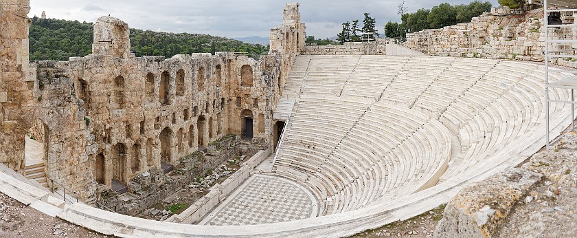 Acropolis of Athens. Panoramic view of the Odeon of Herodes Atticus. Athens. .