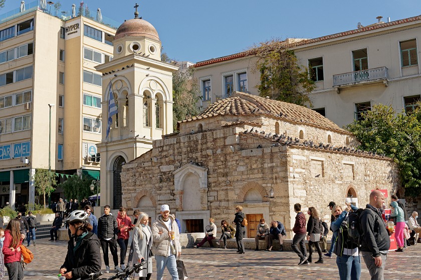 Athens Classic Bike Tour. Church of the Pantanassa on Monastiraki square. Athens. .