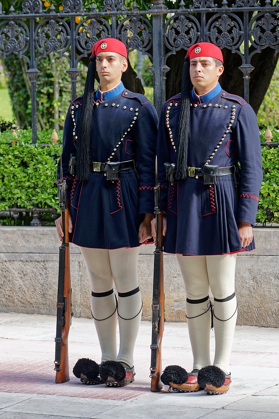 Athens Classic Bike Tour. Change of guards (evzones) in front of the presidential palace. Athens. .