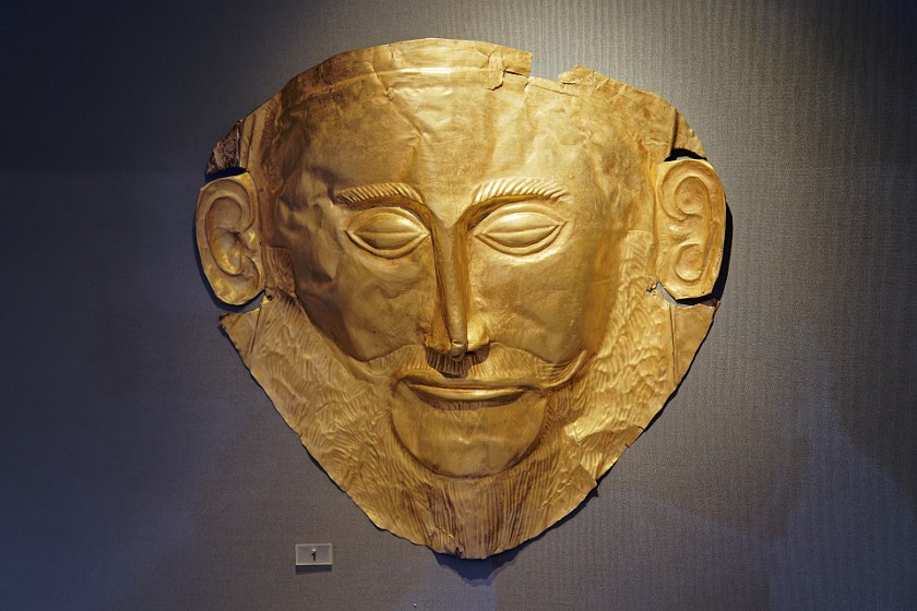 National Archaeological Museum. Gold death-mask, known as the mask of Agamemnon. Athens. .