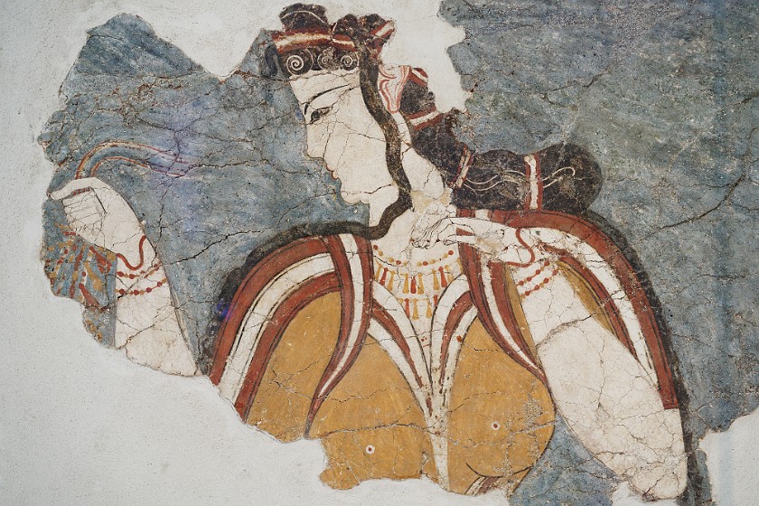 National Archaeological Museum. Mycenaean lady fresco. Athens. .