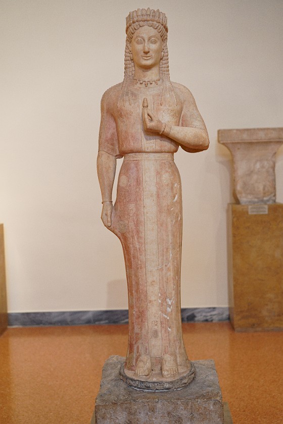 National Archaeological Museum. Marble statue of a maiden (kore). Athens. .