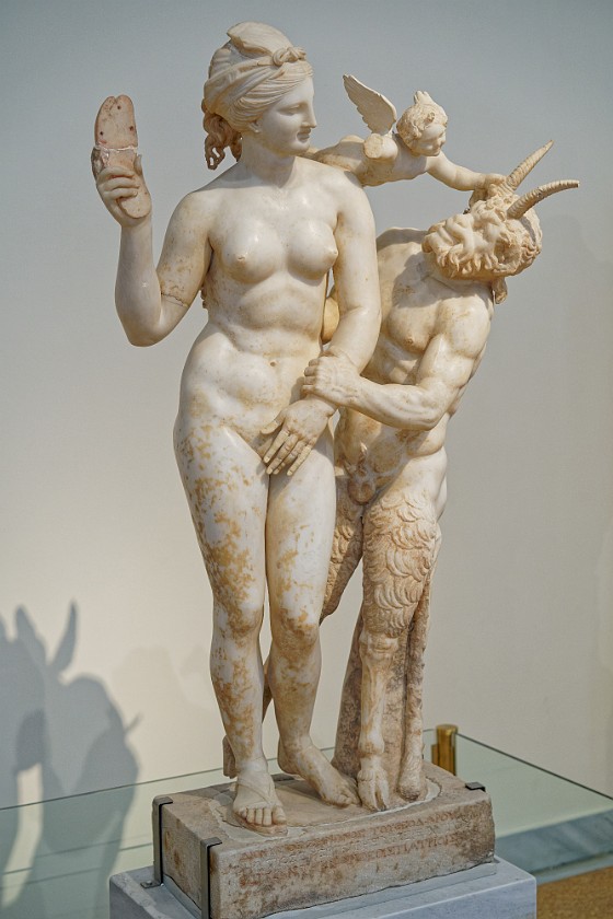 National Archaeological Museum. Sculpture of Aphrodite, Pan and Eros. Athens. .