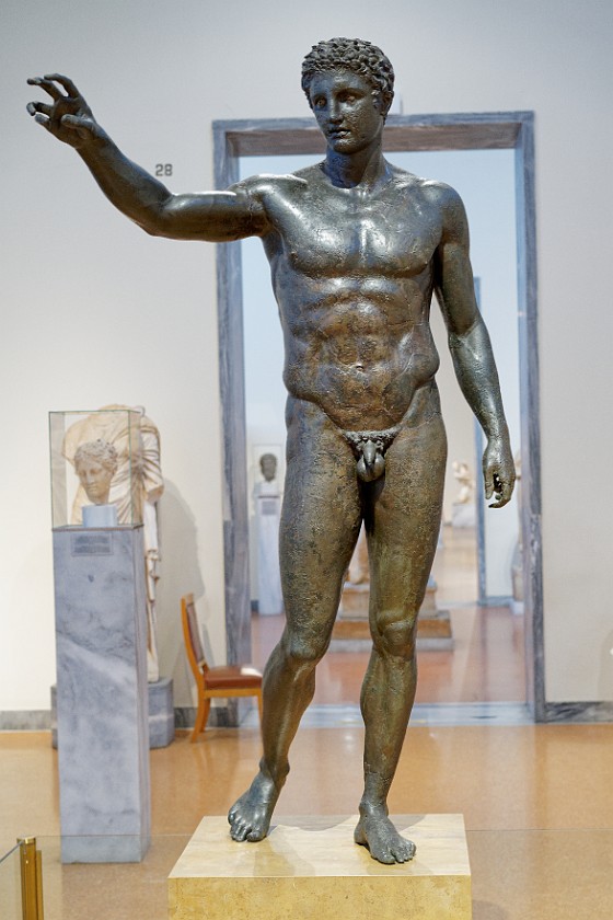 National Archaeological Museum. Bronze statue of a youth. Athens. .