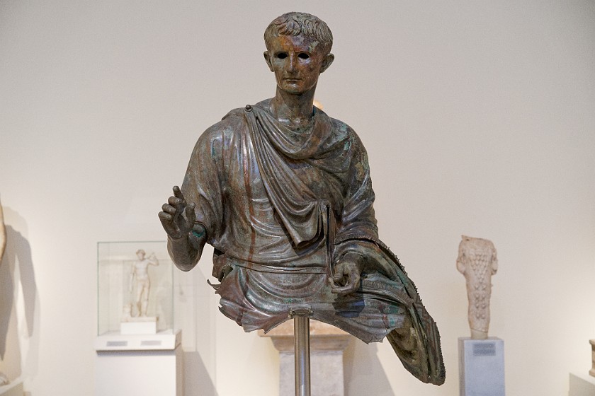National Archaeological Museum. Bronze statue of the emperor Augustus. Athens. .