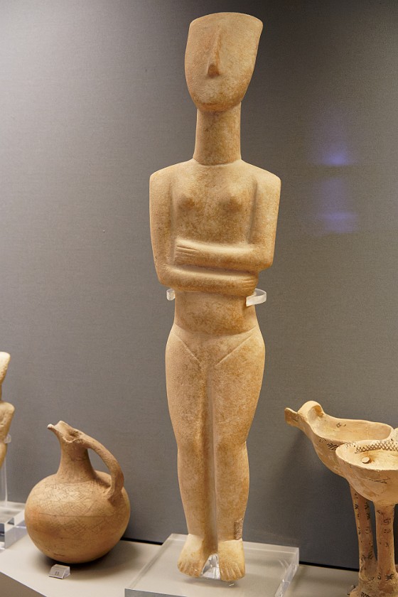 National Archaeological Museum. Female statue of the early Cycladic period. Athens. .