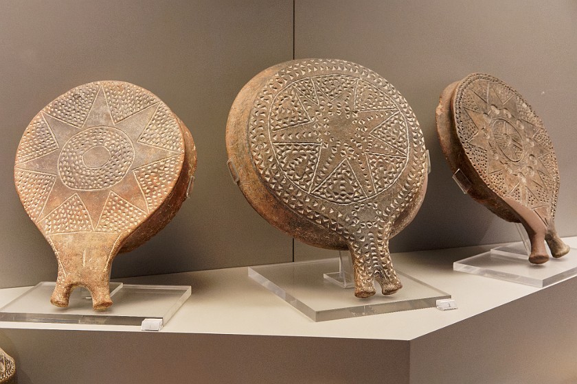 National Archaeological Museum. Clay frying pans. Athens. .