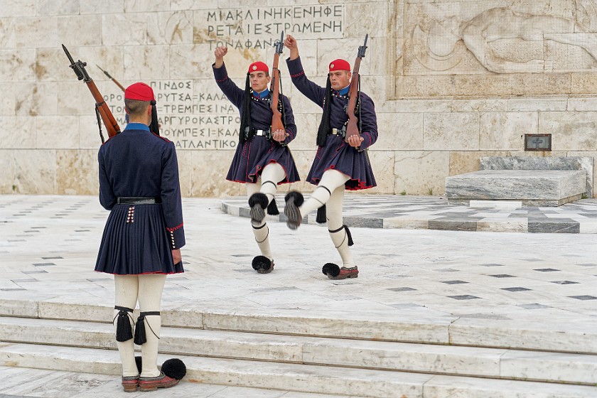 Hellenic Parliament. Change of guards (evzones) in front of the parliament building. Athens. .