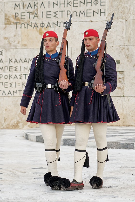 Hellenic Parliament. Change of guards (evzones) in front of the parliament building. Athens. .