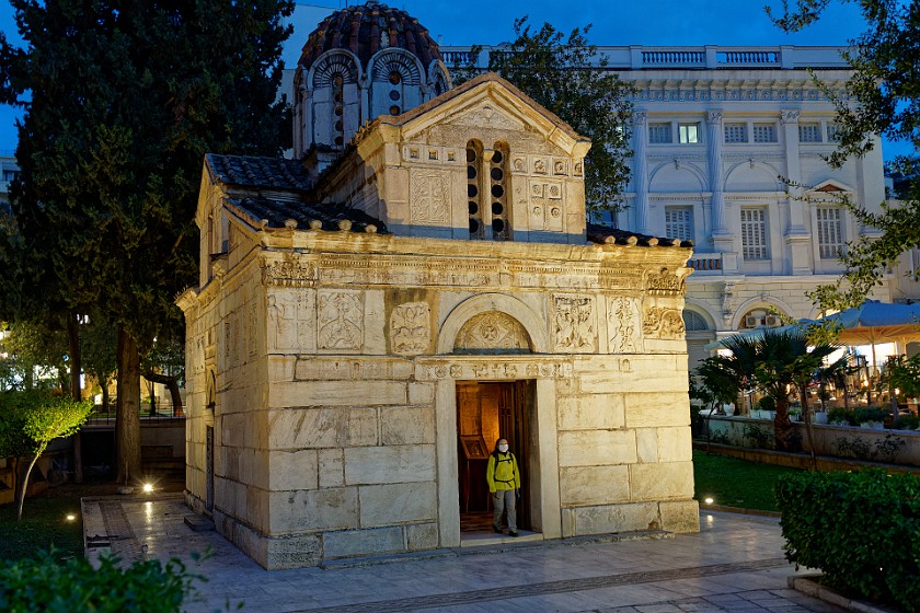 Square Mitropoleos. Church of the Virgin Mary Gorgoepekoos and St Eleutherius. Athens. .