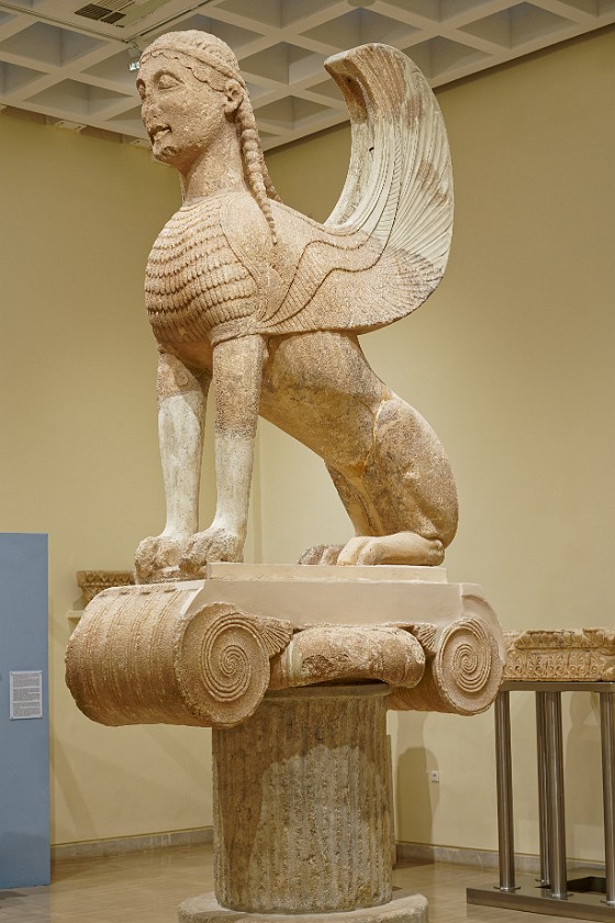 Delphi Archaeological Museum. Sphinx of the Naxians. Delphi. .