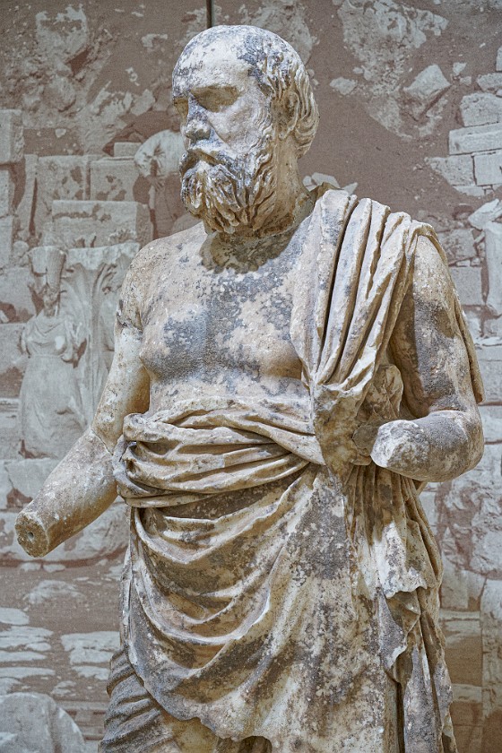 Delphi Archaeological Museum. Statue of a philosopher. Delphi. .