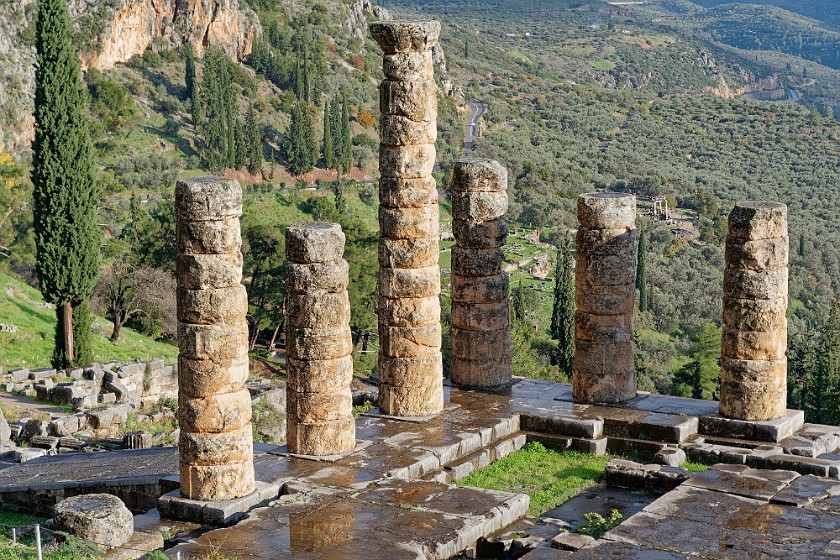 Sanctuary of Apollo. Temple of Apollo. Delphi. .