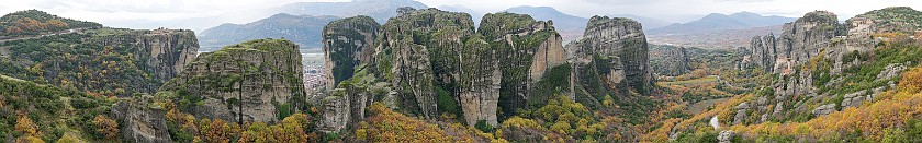 Meteora. Panoramic view of the Meteora area. Kalampaka. .