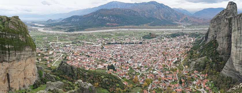 Meteora. View on Kalampaka. Kalampaka. .