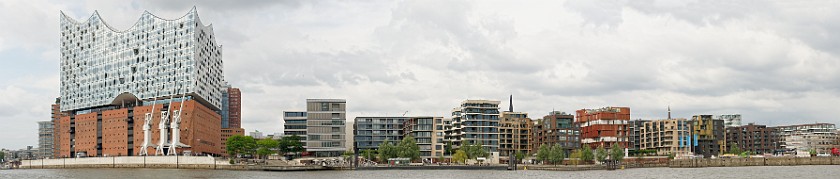 Hamburg Elbphilharmonie & Harbor. Panoramic view on the Elbphilharmonie and harbor city. Hamburg. .