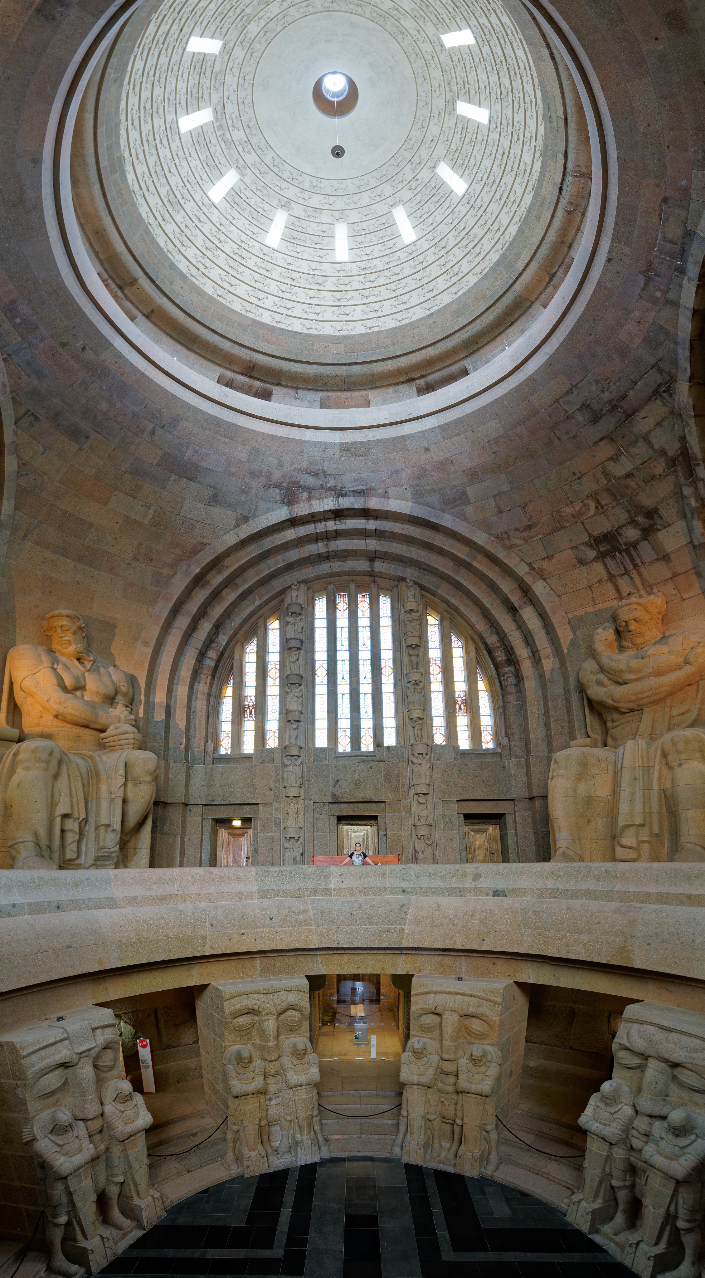 Monument to the Battle of the Nations. Panoramic view inside the monument. Leipzig. .