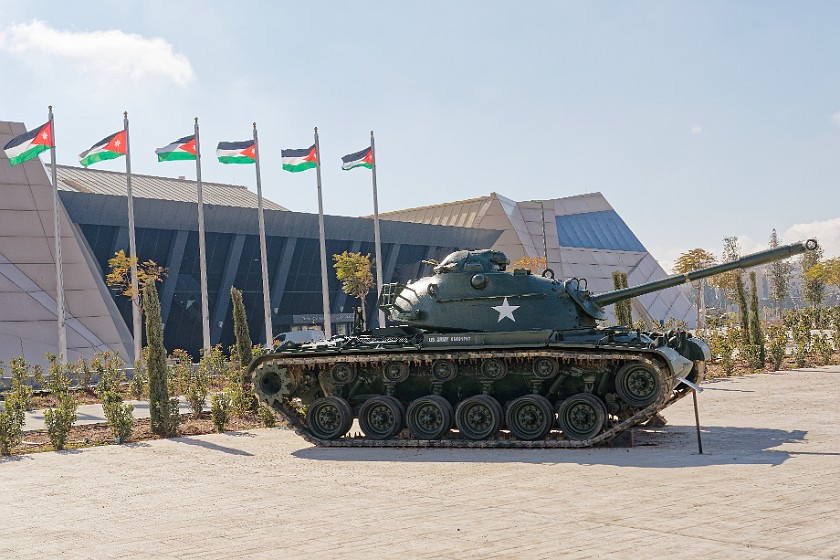 Royal Tank Museum. Museum building and tank. Amman. .