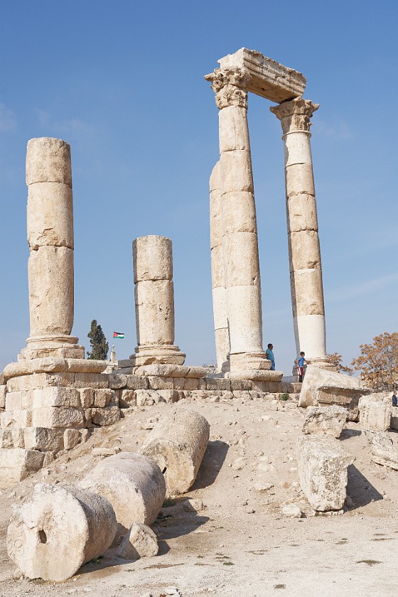 Amman. Roman columns on Citadel hill. Amman. .