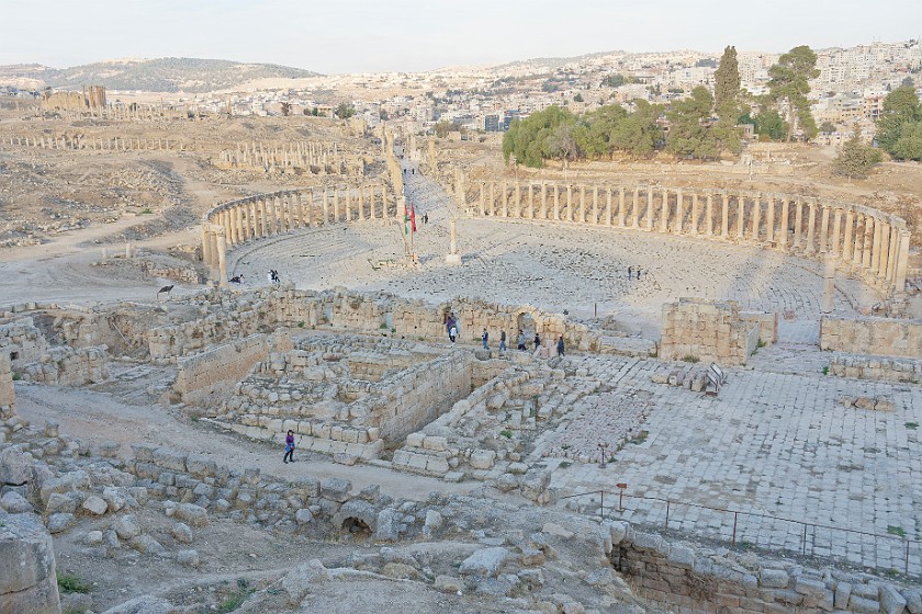 Archaeological Site of Jerash. Oval plaza. Jerash. .