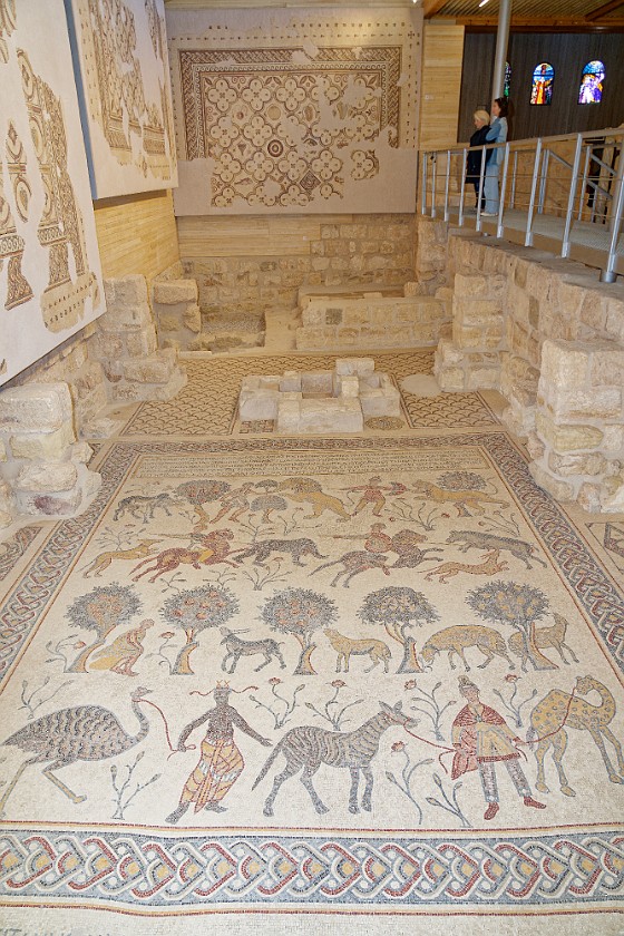 Mount Nebo. Mosaic inside the Memorial Church of Moses. near Madaba. .