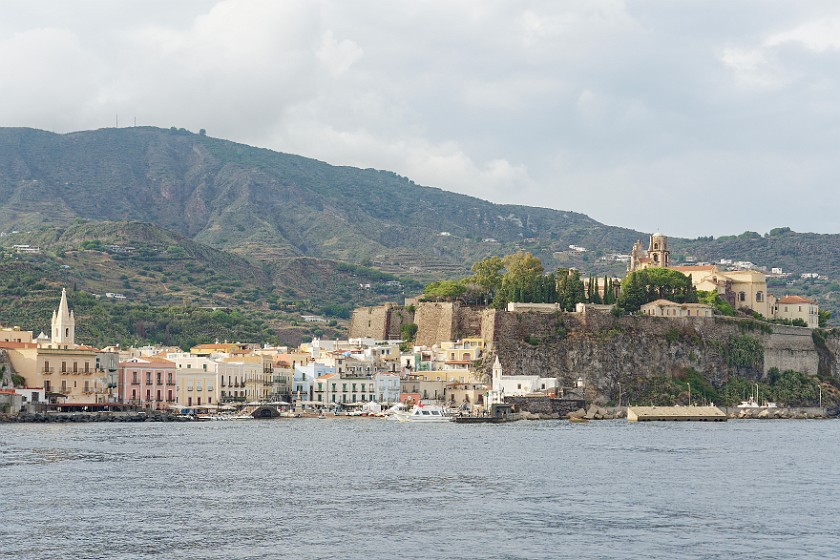 Lipari. Lipari castle and Marina Corta. Lipari. .