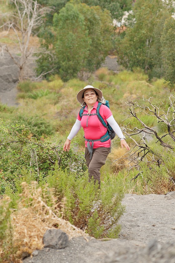 Hiking on Vulcano. Portrait. Vulcano. .
