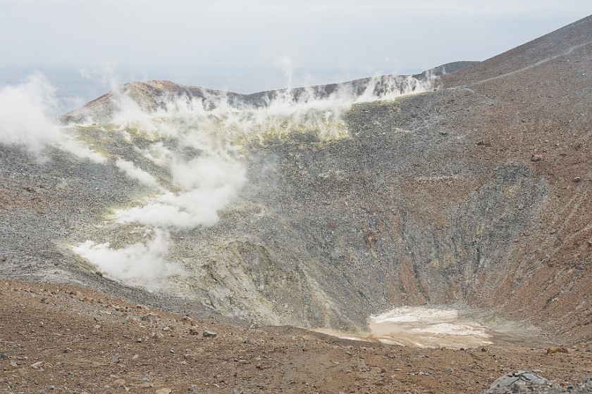 Hiking on Vulcano. Volcano crater. Vulcano. .