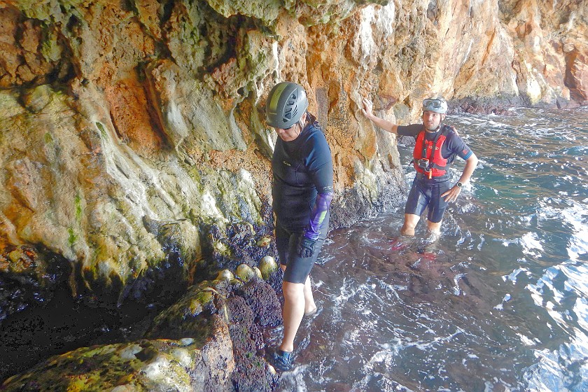 Kayaking on Vulcano. Coasteering in thermal caves. Vulcano. .