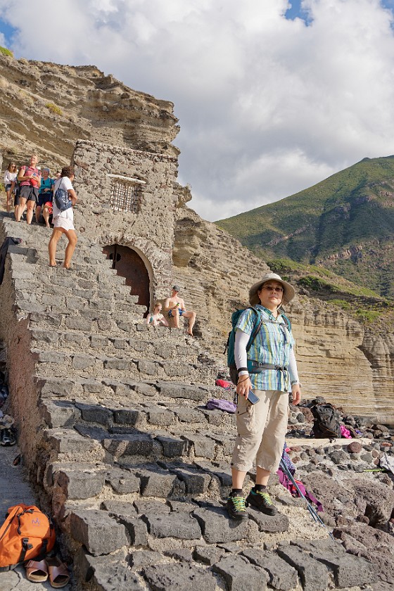 Hiking on Salina. Spiaggia di Pollara. Salina. .