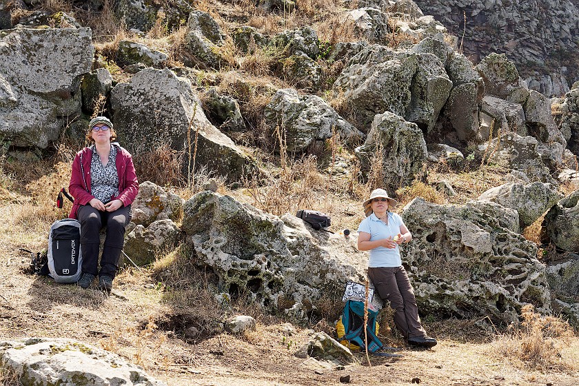 Hiking on Alicudi. Break on a mountain plane. Alicudi. .