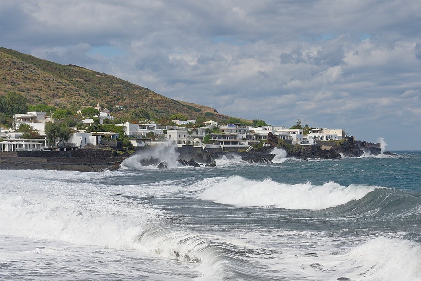 Stromboli. Coastline in the storm. Stromboli. .
