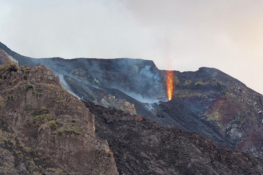 Hiking to the Stromboli Observation Platform. Volcanic eruptions. Stromboli. .