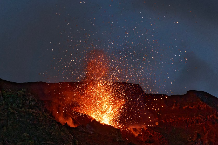 Hiking to the Stromboli Observation Platform. Volcanic eruptions. Stromboli. .