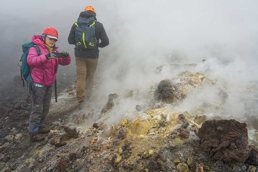 Hiking in the Etna North Area. Fumarole. Linguaglossa. .