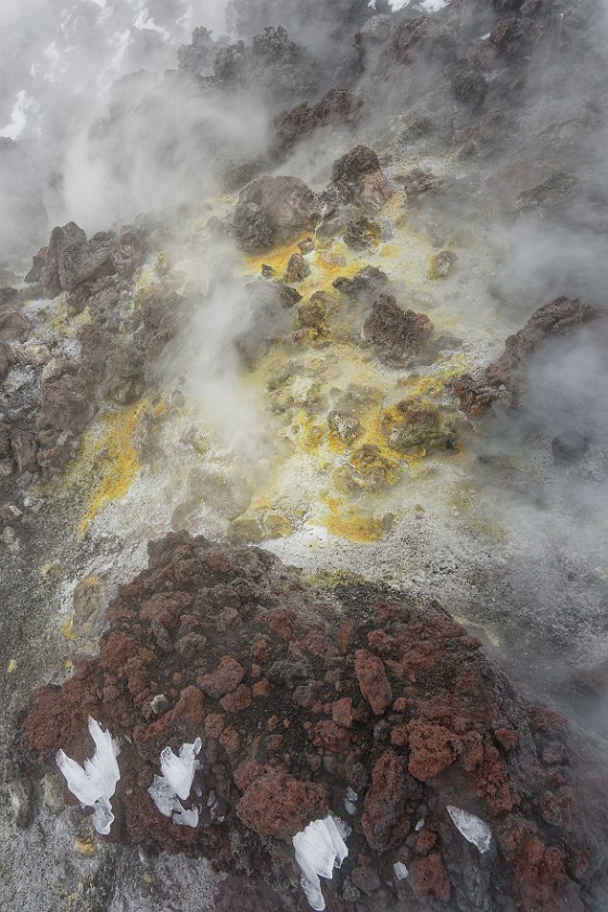 Hiking in the Etna North Area. Fumarole. Linguaglossa. .
