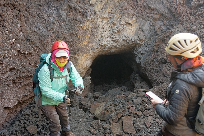 Hiking in the Etna South Area. Lava tube to the underground. Nicolosi. .