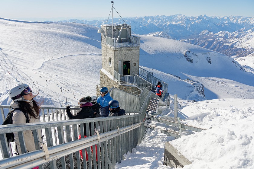 Klein Matterhorn. Lift and strairway to the viewing plattform. near Zermatt. .