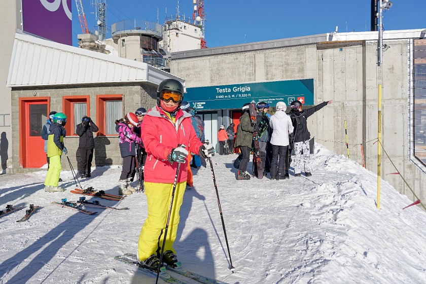 Skiing the Cervinia Area. Testa Grigia station. near Cervinia. .