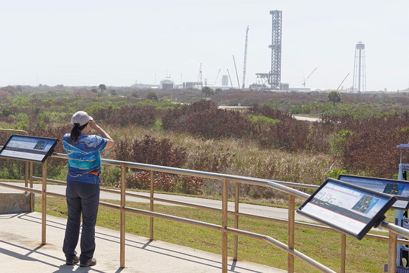 Kennedy Space Center. View from the A/B observation mound towards launch pad 39A. Merritt Island. .